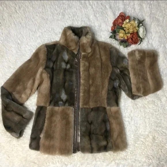 Sandro Nounours Faux Patchwork Fur Coat - Picture 7 of 16